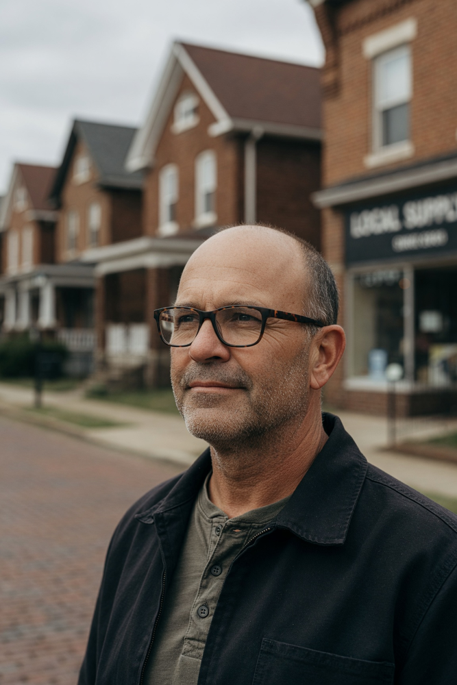 Dave Acevedo, founder of ReinvestLife, standing in a Northeast Ohio neighborhood